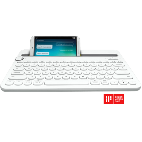 Logitech K480 Bluetooth Keyboard - White - LOGITECH