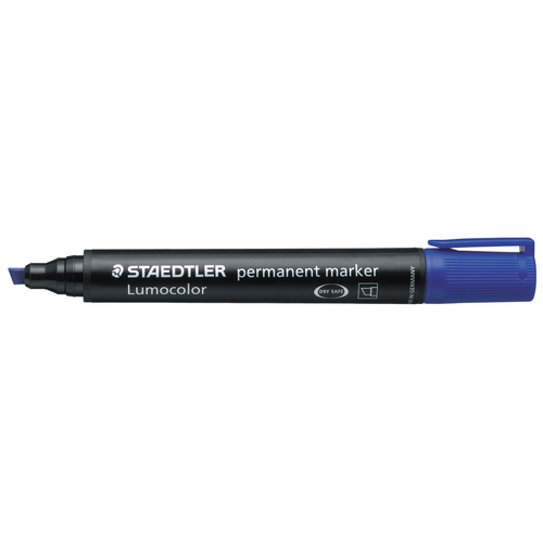 MARKER STAEDTLER 350-3 PERM CHISEL BLUE(BX10) - MARKER STAEDTLER 350-3 PERM CHISEL BLUE