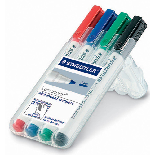 MARKER WHITEBOARD STAEDTLER 341 COMPACT ASST WLT4(EACH) - MARKER WHITEBOARD STAEDTLER 341 COMPACT ASST WLT4